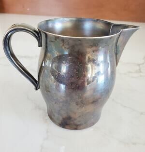 Wm Rogers Sterling Silver Plated Cream Pitcher Paul Revere Reproduction
